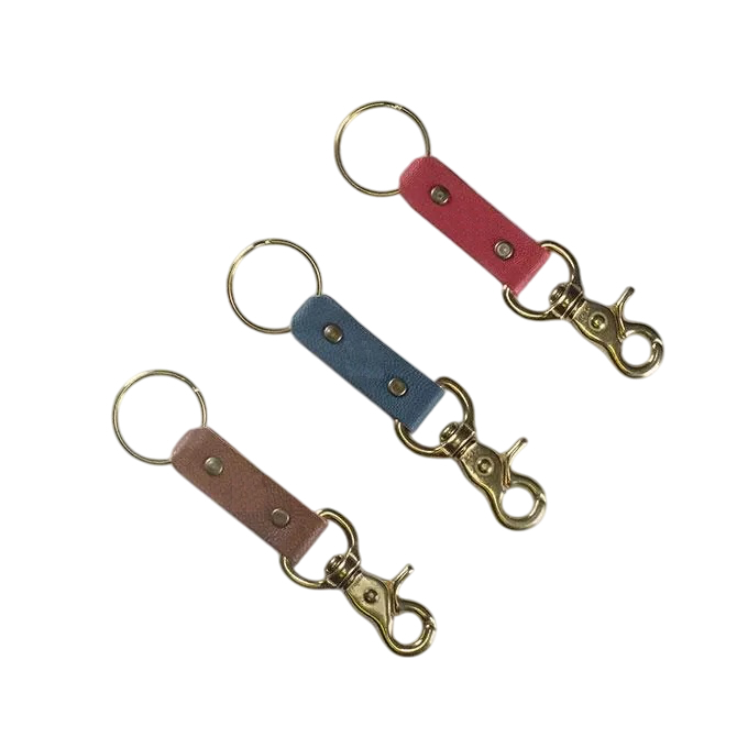 LEATHER & BRASS KEYRING