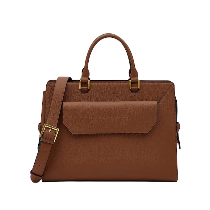 LEATHER LAPTOP BAG - BROWN