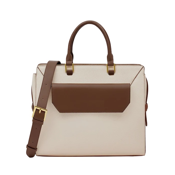 LEATHER LAPTOP BAG - WHITE
