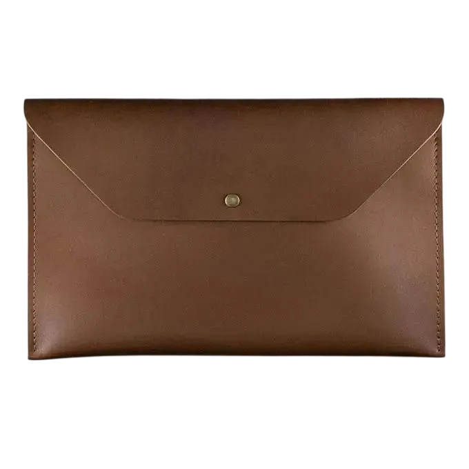 LEATHER LAPTOP CASE - BROWN