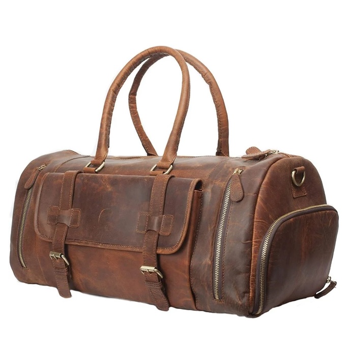 Pure Grain Leather - Travel Duffle Bag