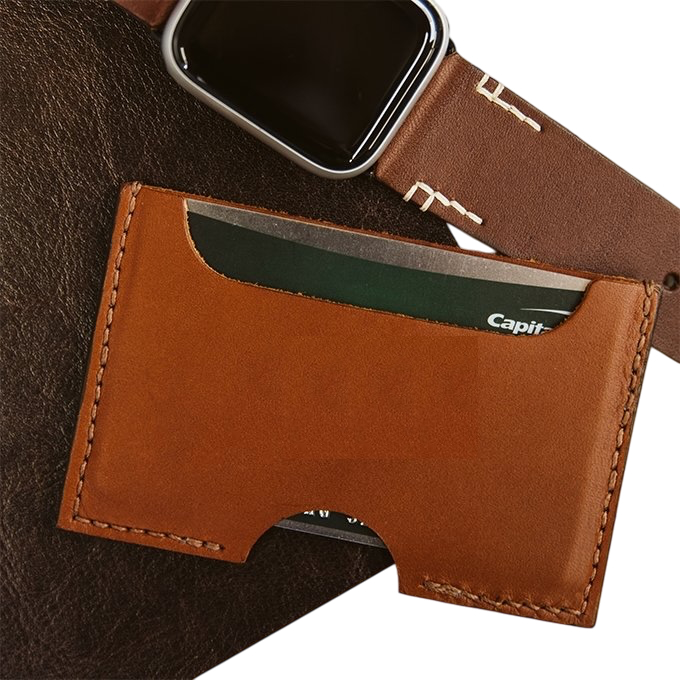 SLIM TWO POCKET PREMIUM LEATHER CARD WALLET